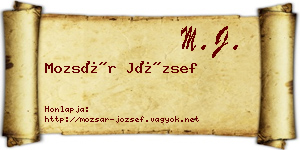 Mozsár József névjegykártya